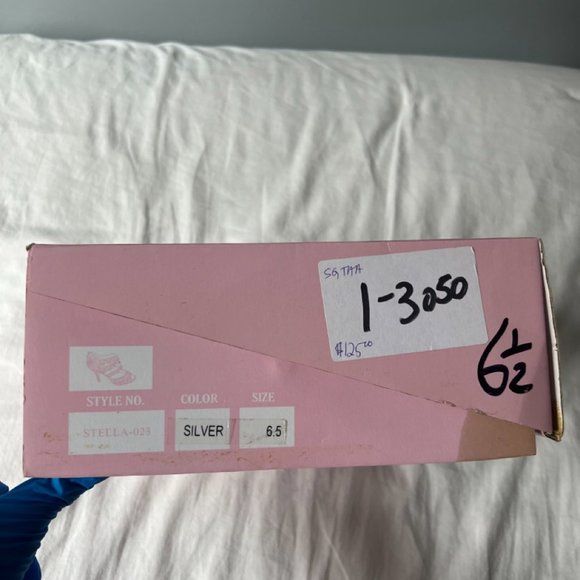 Sparkling Strappy Silver Heels - Picture 14 of 16